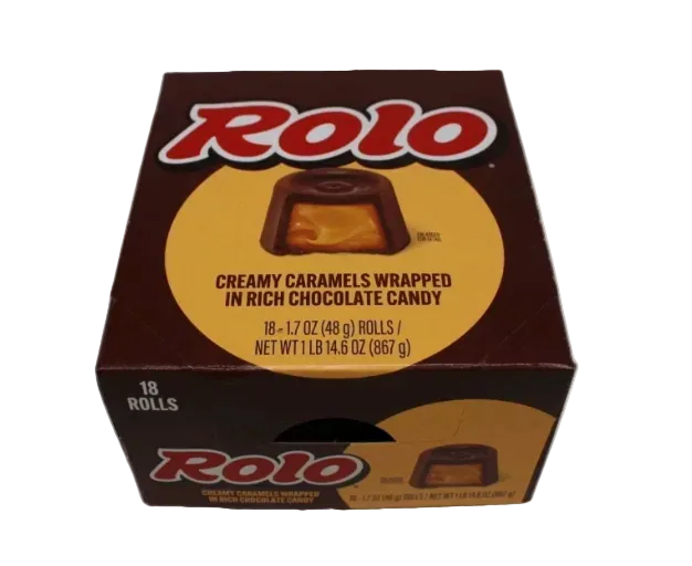 Rolo Creamy Caramel Milk Chocolate Rolls Candy 18 Ct Box a Bulk Hershey Candies