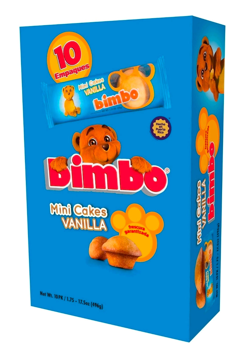 MINI BIMBO CAKES VANILLA CAKES FAMILY PACK 10 PKS  1.75oz.