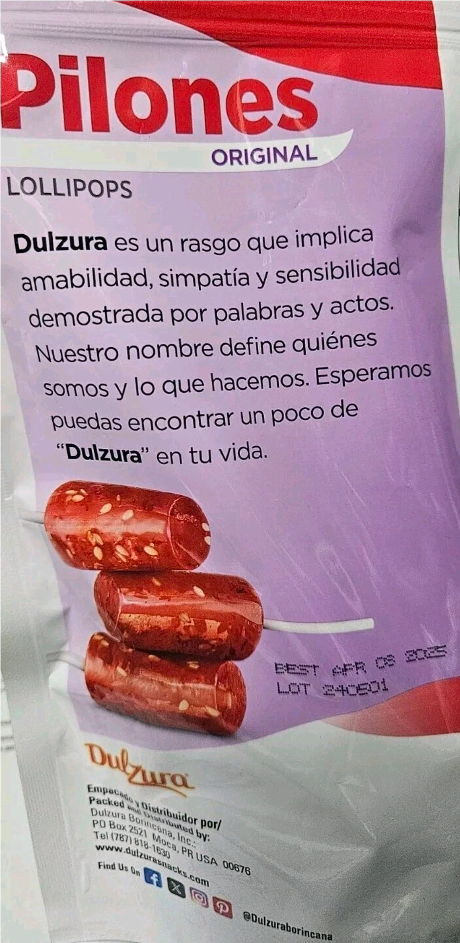 Dulzura Puerto Rican Pilones pops Family 1 Pack of 12.83 oz Gluten Free Vegan