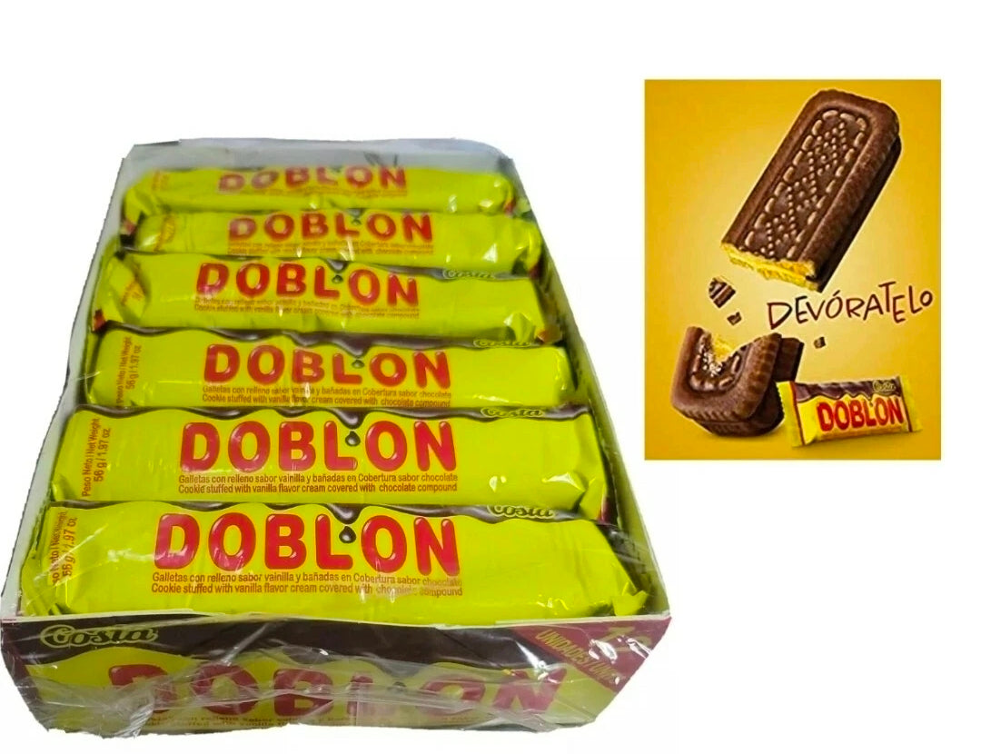 Costa Doblon Chocolate Coated Biscuit with Vanilla Cream 1 Master of 12 units