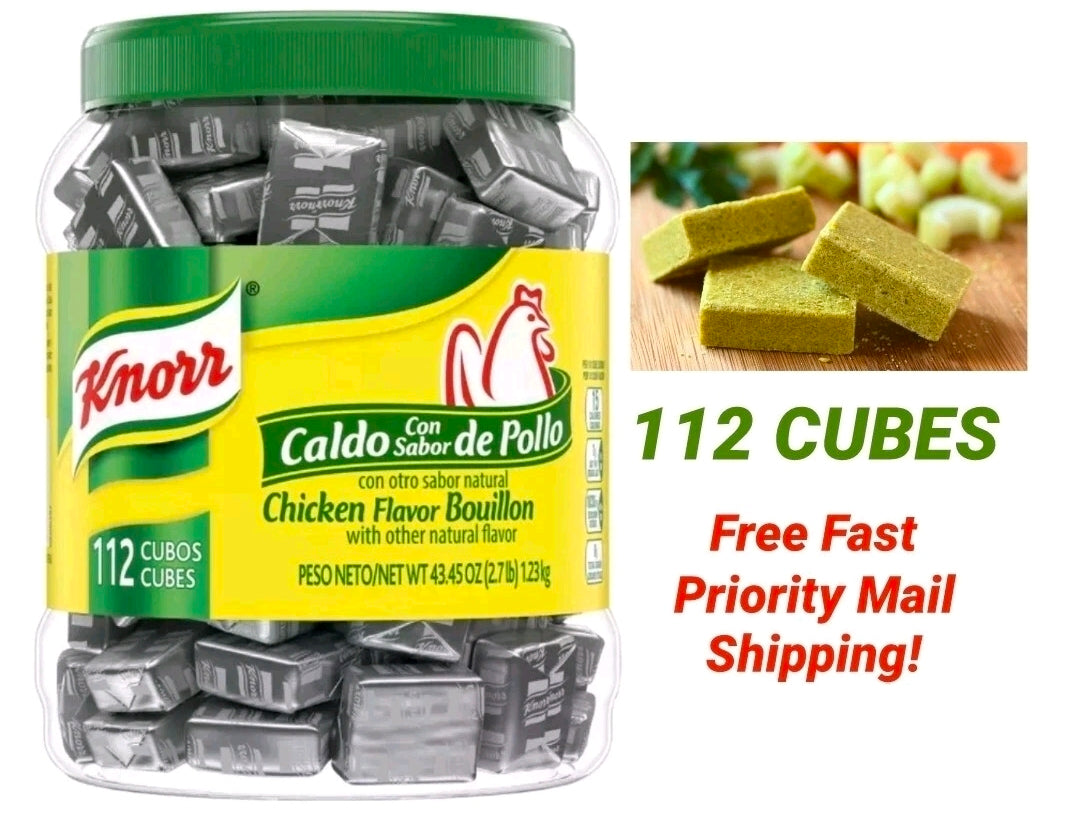 Knorr Chicken Flavor Bouillon Cubes 2 Jars of 112 Cubes Cubitos Knorr