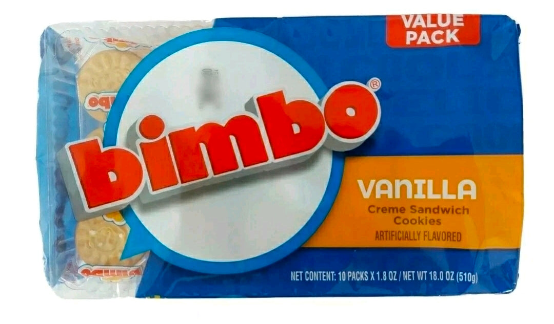 Bimbo Vanilla Cream Sandwich Cookies Galletas Candy Sweets (1 Bag of 10 Packs)