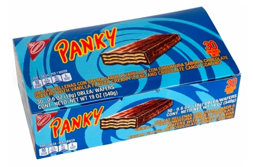 Nabisco Panky Wafer Chocolate & Vanilla Flavor Filling Cookies Candy (30 Units).