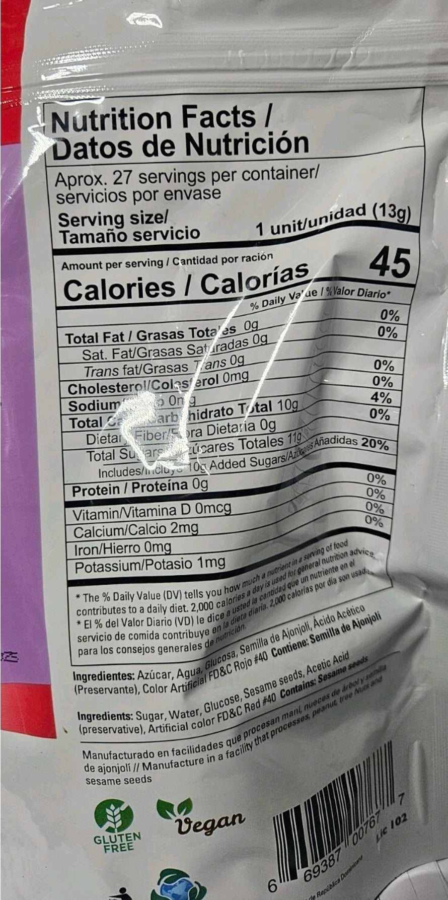 Dulzura Puerto Rican Pilones pops Family 1 Pack of 12.83 oz Gluten Free Vegan