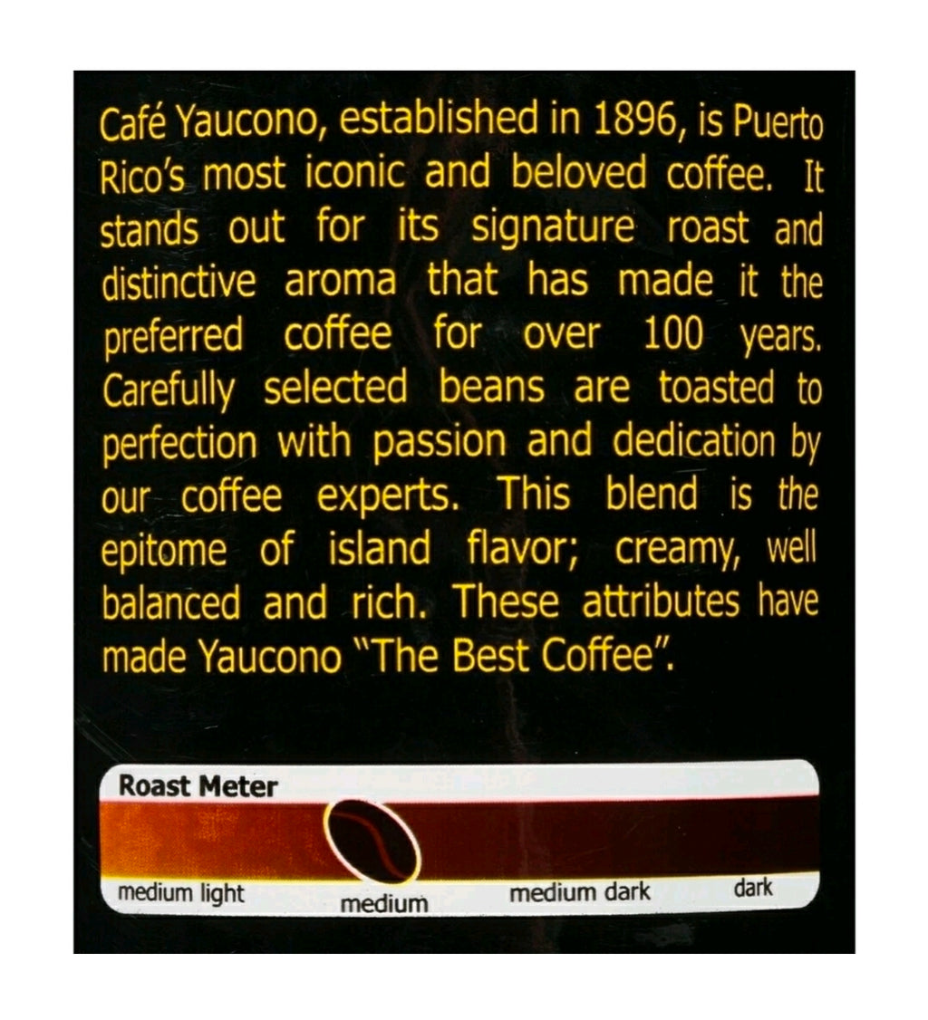 CAFE YAUCONO, MEDIUM ROAST WHOLE BEAN COFFEE 4 Bags 8 Lbs. Total