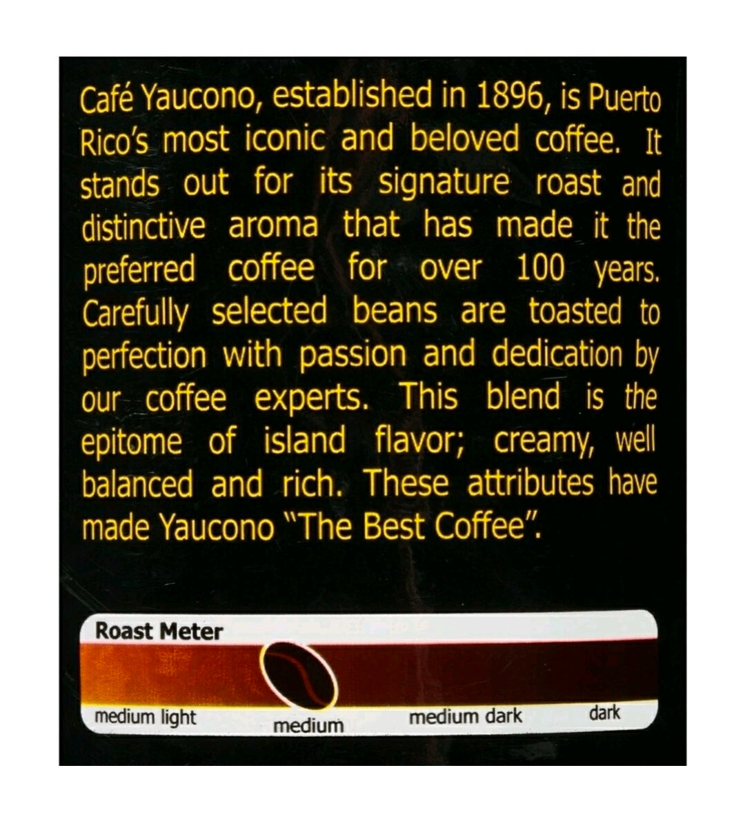 CAFE YAUCONO, MEDIUM ROAST WHOLE BEAN COFFEE 4 Bags 8 Lbs. Total