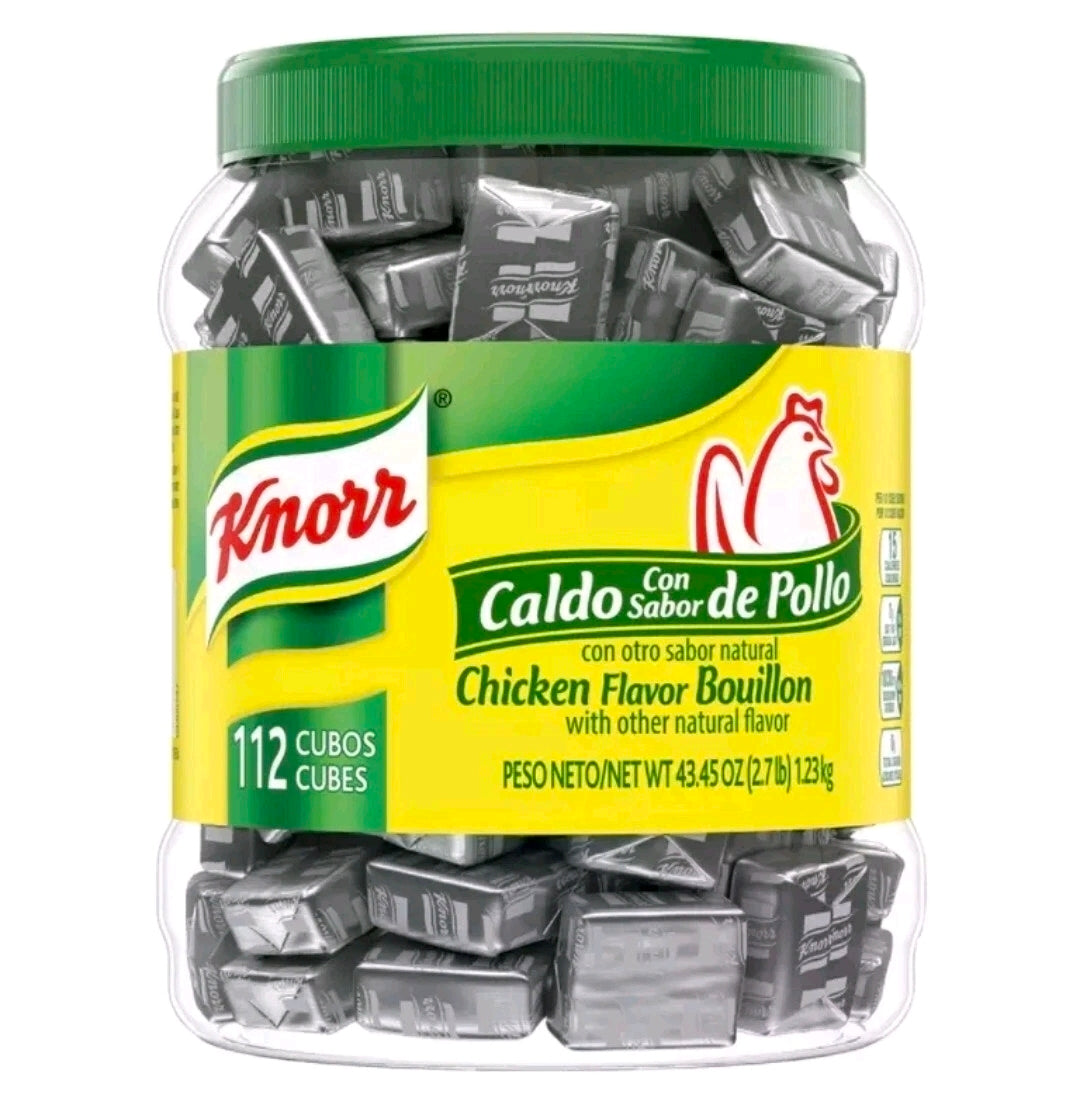 Knorr Chicken Flavor Bouillon Cubes 2 Jars of 112 Cubes Cubitos Knorr