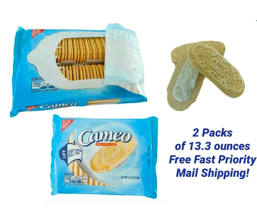 2 Packs NABISCO CAMEO CREME COOKIES SANDWICH GALLETAS CAMEO Free Cholesterol