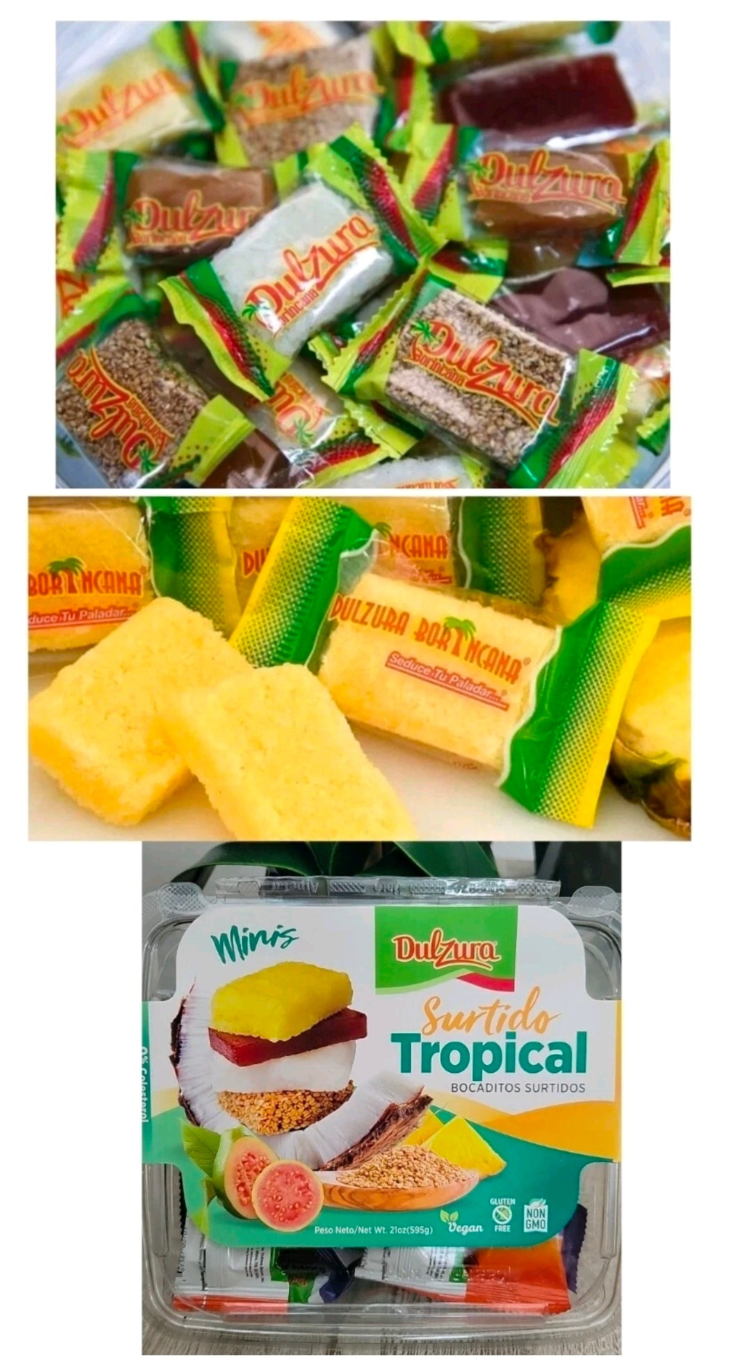 DULZURA PUERTO RICAN VARIETY CANDIES Flax Seed  Coconut Pineapple sesame Seed 21 oz. Family Pack