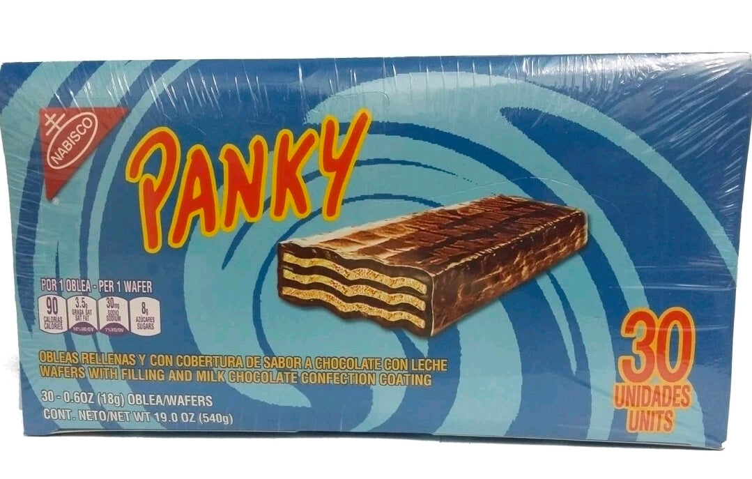 Nabisco Panky Wafer Chocolate & Vanilla Flavor Filling Cookies Candy (30 Units).