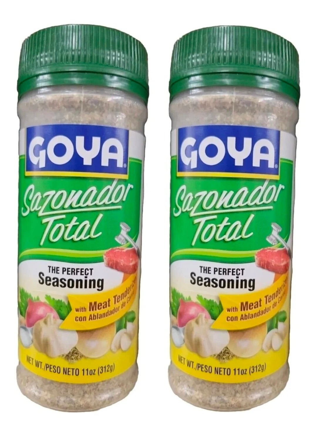 (2Pks/11oz ea.) Goya Total Perfect Seasoning Garlic Onion MEAT TENDERIZED Sazonador Total