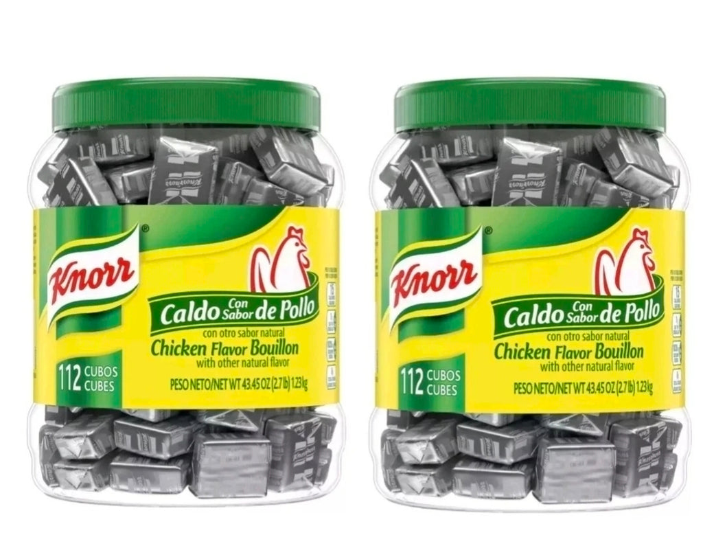 Knorr Chicken Flavor Bouillon Cubes 2 Jars of 112 Cubes Cubitos Knorr