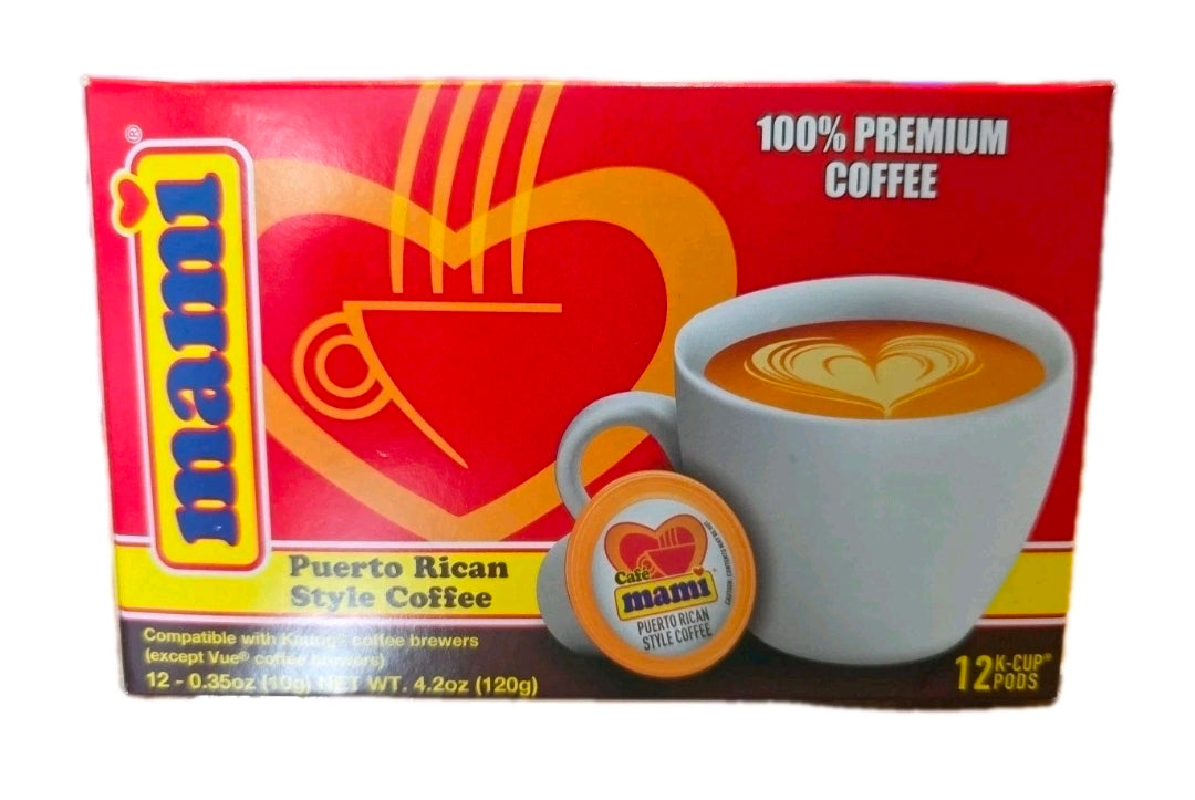 Cafe mami Puerto Rico Style 100% Premium COFFEE 12 K - CUP PODS
