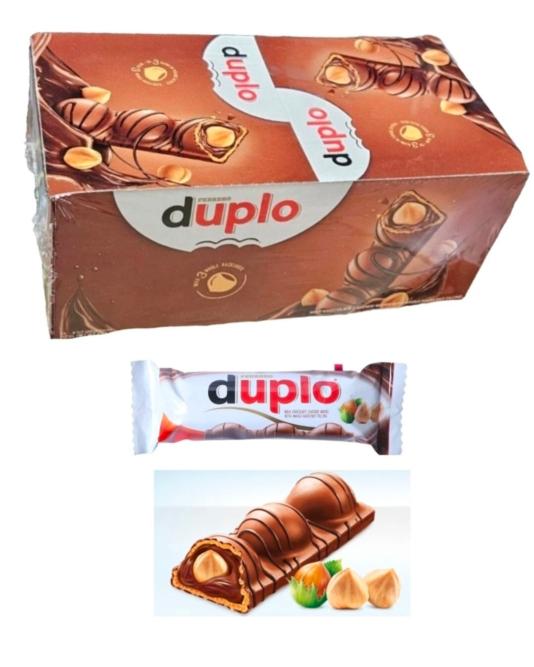 24 Bars Pk- FERRERO Duplo Hazelnut Chocolate Bars Snack box Free Fast Shipping!