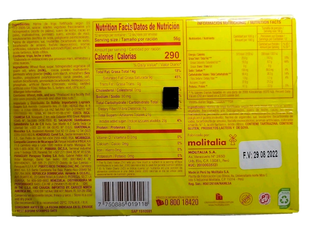 Costa Doblon Chocolate Coated Biscuit with Vanilla Cream 1 Master of 12 units