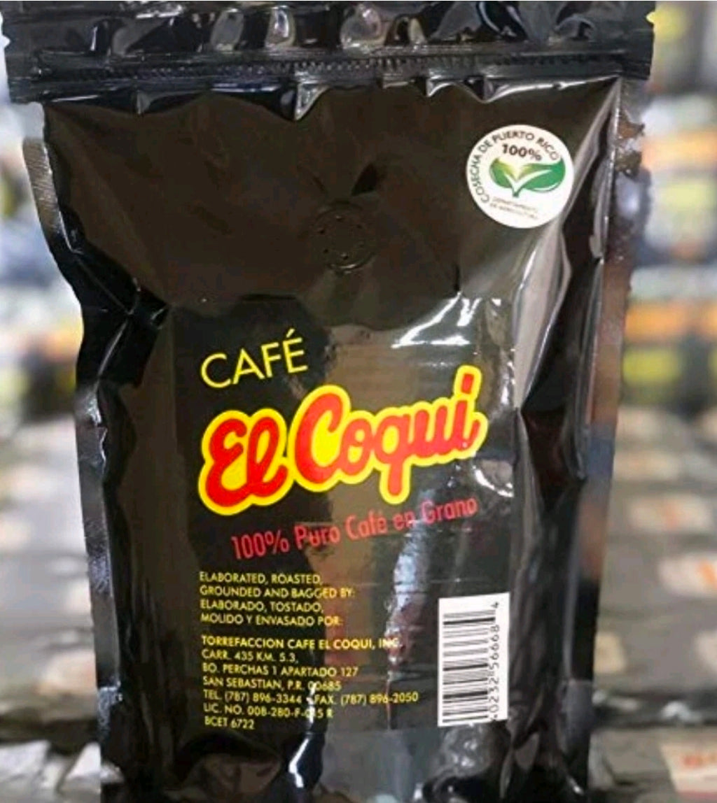 EL COQUI 100% Pure Puerto Rican Whole Bean Coffee 1 lb. PK FREE FAST SHIPPING!