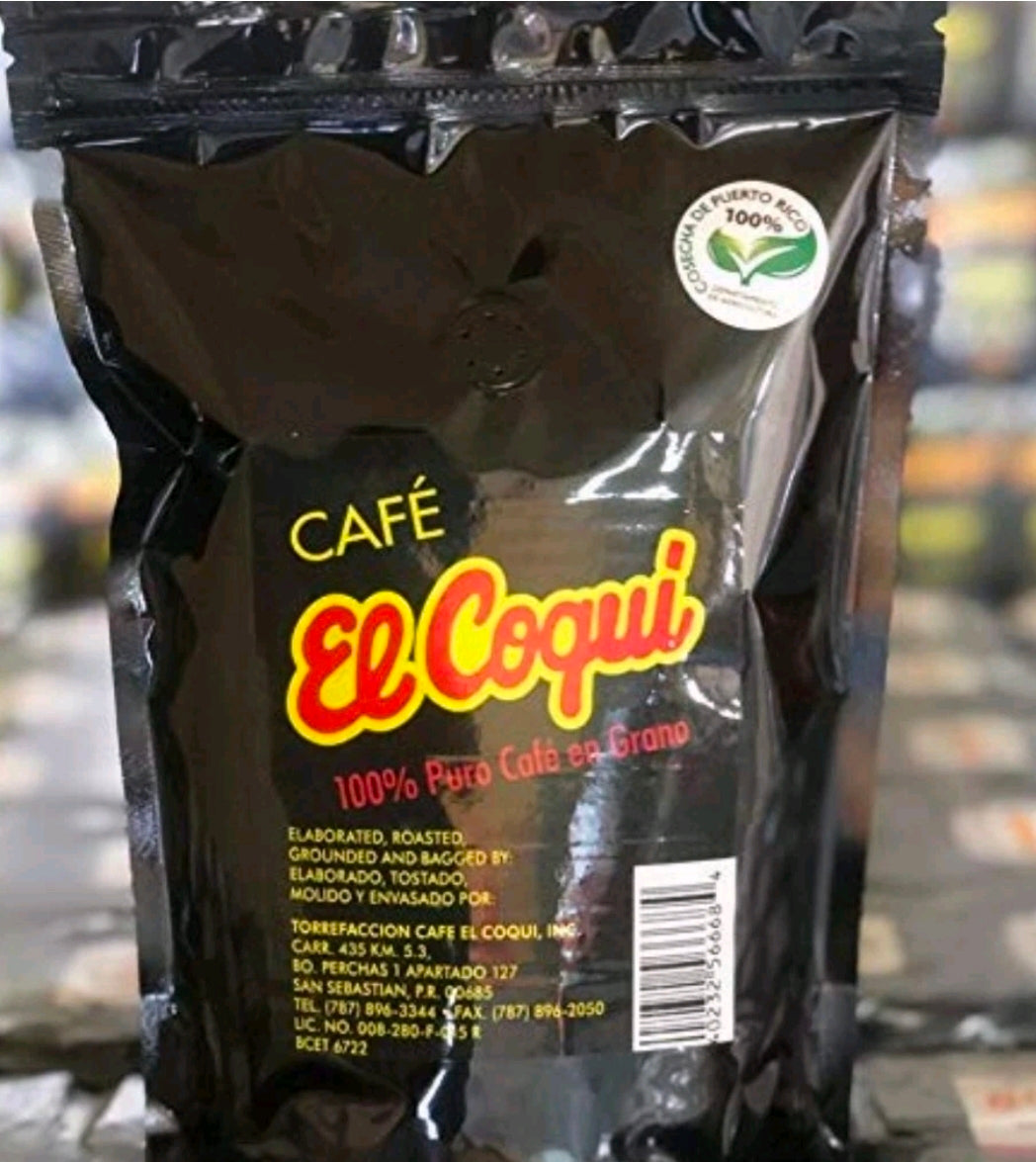 EL COQUI 100% Pure Puerto Rican Whole Bean Coffee 1 lb. PK FREE FAST SHIPPING!