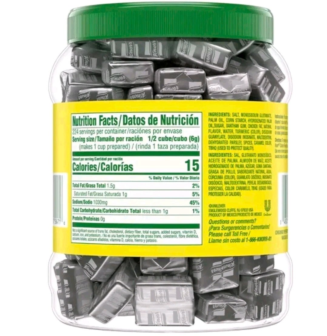 Knorr Chicken Flavor Bouillon Cubes 2 Jars of 112 Cubes Cubitos Knorr