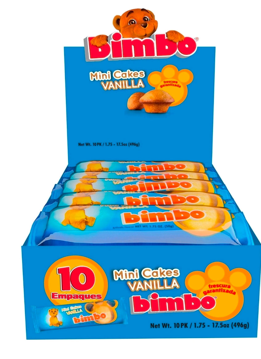 MINI BIMBO CAKES VANILLA CAKES FAMILY PACK 10 PKS  1.75oz.