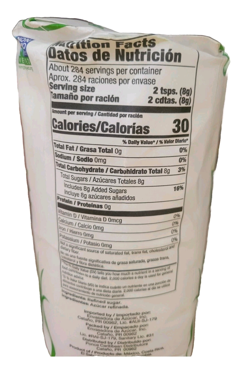 Dulce Caña Puerto Rico Pure Cane Sugar Refined  Azucar Refinada Jumbo PACK 5 LB.