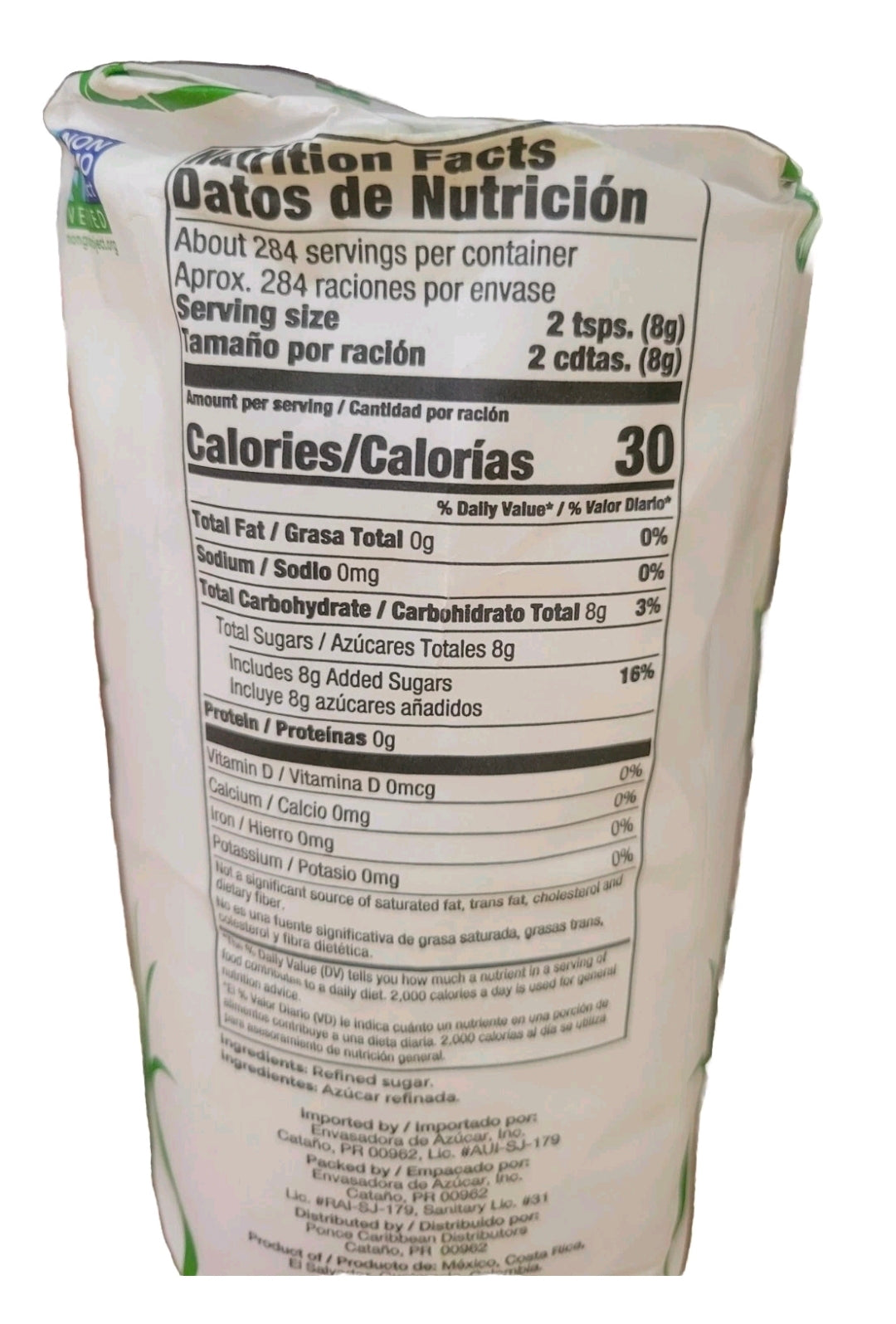 Dulce Caña Puerto Rico Pure Cane Sugar Refined  Azucar Refinada Jumbo PACK 5 LB.