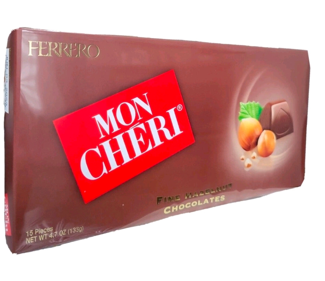 FERRERO MON CHERI FINE CHOCOLATE & HAZELNUTS 2 Packs of 15 PCS each pack Freshness Guaranteed!