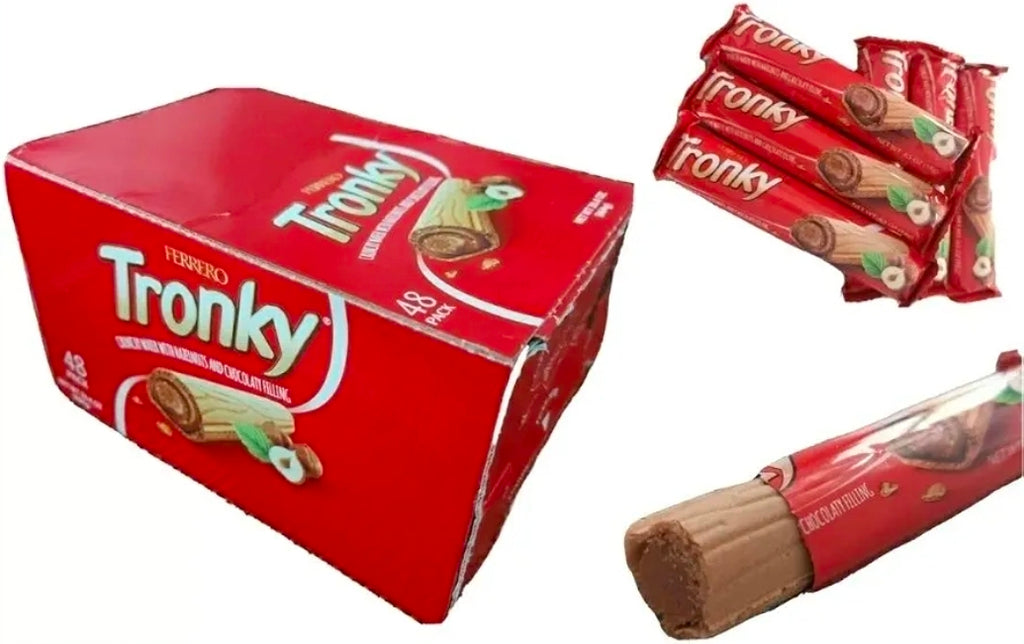 FERRERO TRONKY Crunchy Crispy Wafer with Cocoa Cream and Grain Hazelnuts 1 box-48 individual bars
