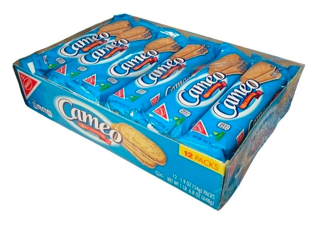 NABISCO CAMEO CREME COOKIES SANDWICH Free Cholesterol  1 Box Of 12 Packs