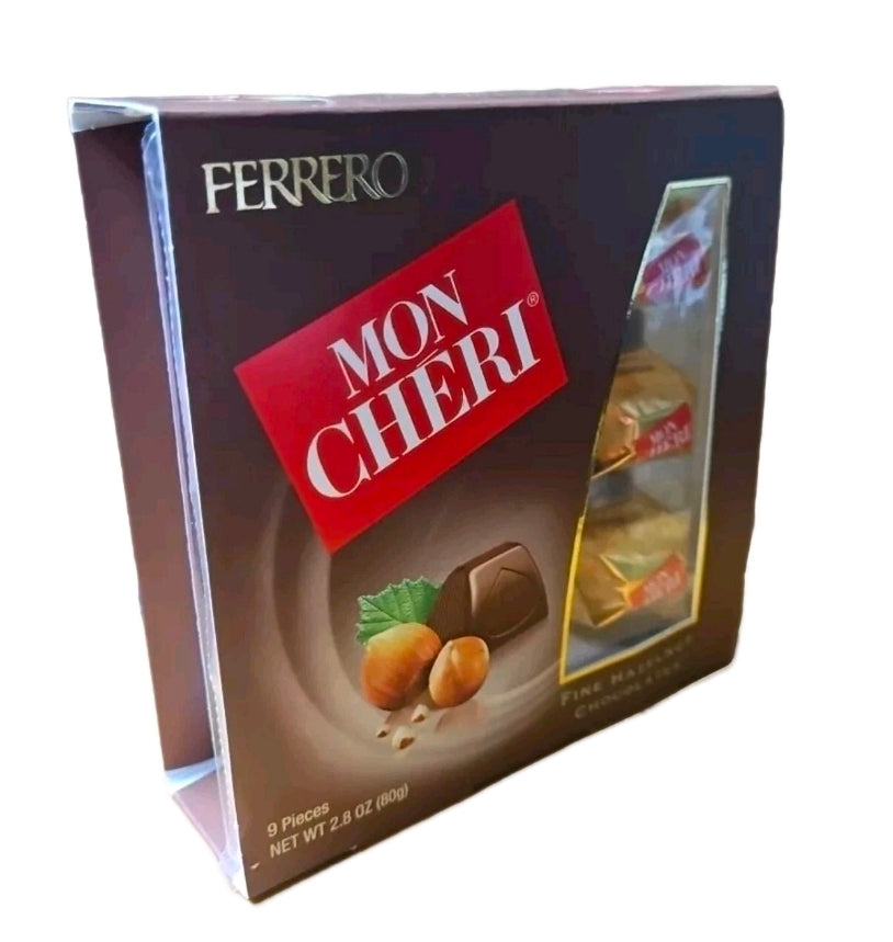 FERRERO MON CHERI FINE CHOCOLATE & HAZELNUTS Pack 9 PCS Freshness Guaranteed!