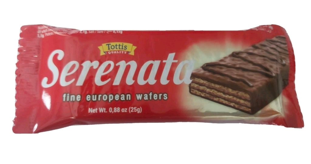 SERENATA VANILLA & CHOCOLATE FINE EURO WAFER GREEK CHOCOLATE BARS (BOX-24 PCS)