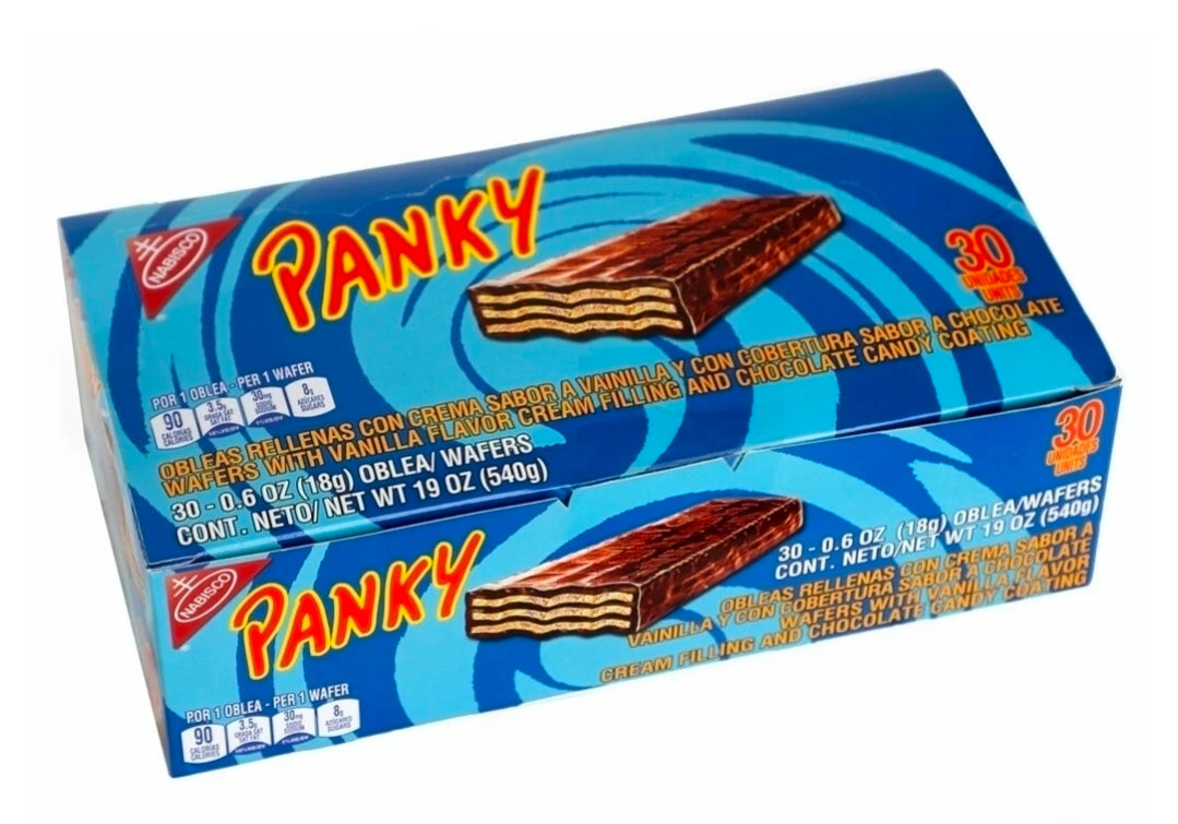 Nabisco Panky Wafer Chocolate & Vanilla Flavor Filling Cookies Candy (30 Units).