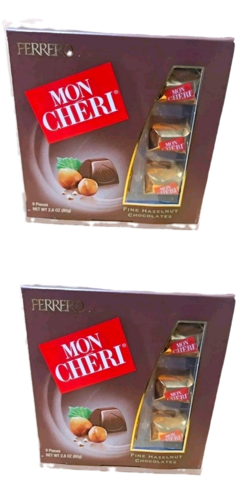 X2 FERRERO MON CHERI FINE CHOCOLATE & HAZELNUTS 9 PCS Per Pack