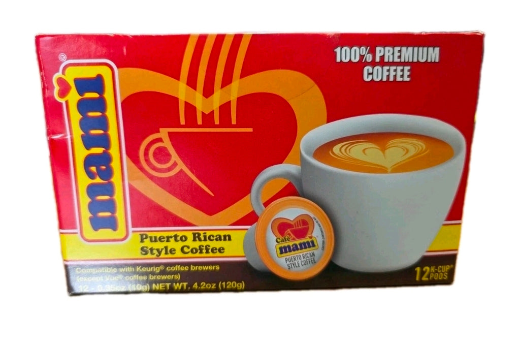 Cafe mami Puerto Rico Style 100% Premium COFFEE 12 K - CUP PODS