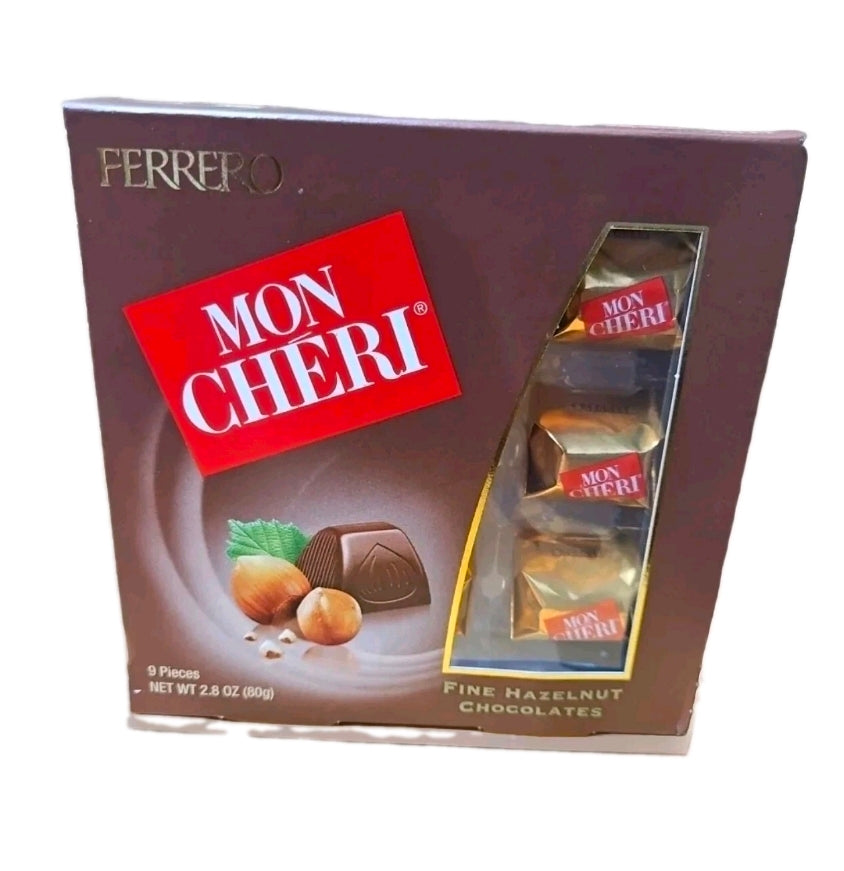 FERRERO MON CHERI FINE CHOCOLATE & HAZELNUTS Pack 9 PCS Freshness Guaranteed!