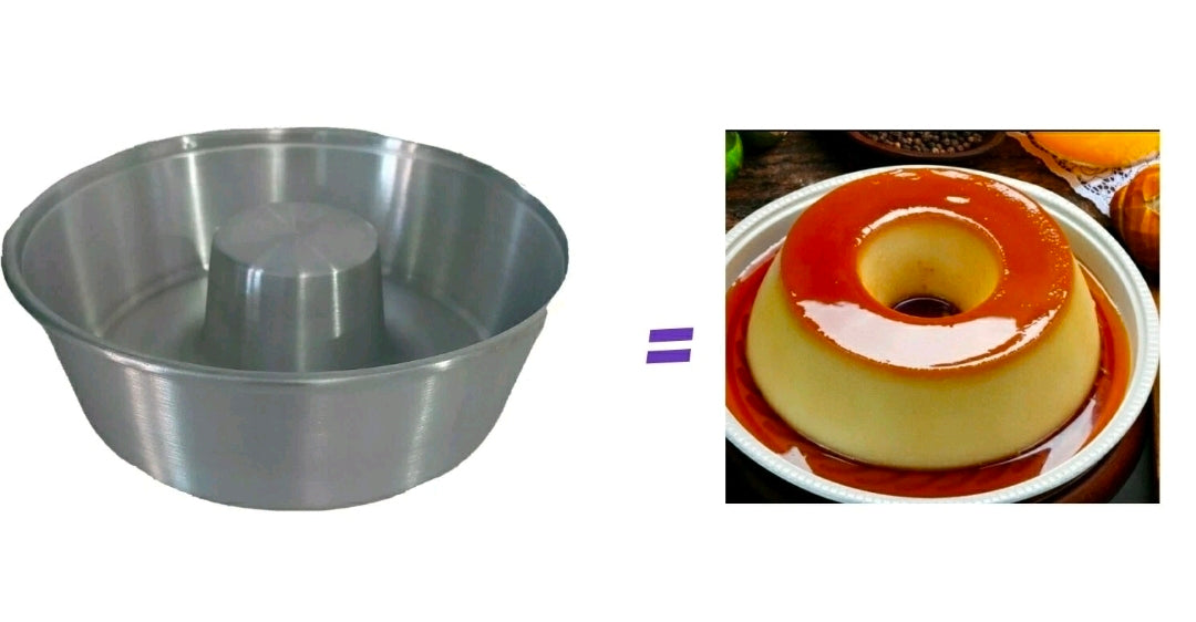 Cocina Criolla Flanera Baño Maria Flan Mold 8.6 in. Aluminum Double Flan Boiler