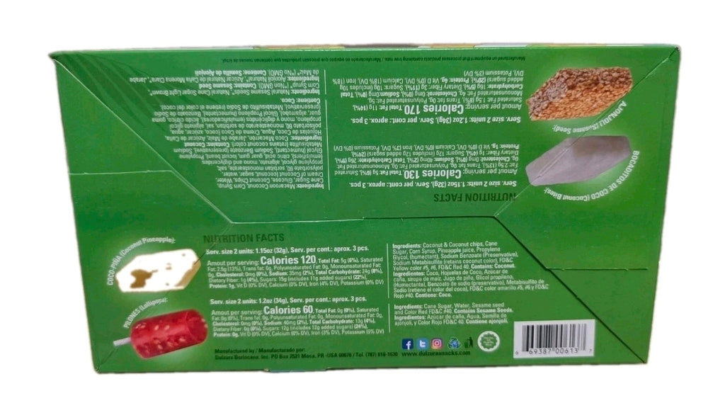 Dulzura Assortment Puerto Rico Candy Sesame seeds Bars Photo Box Gift 10 oz