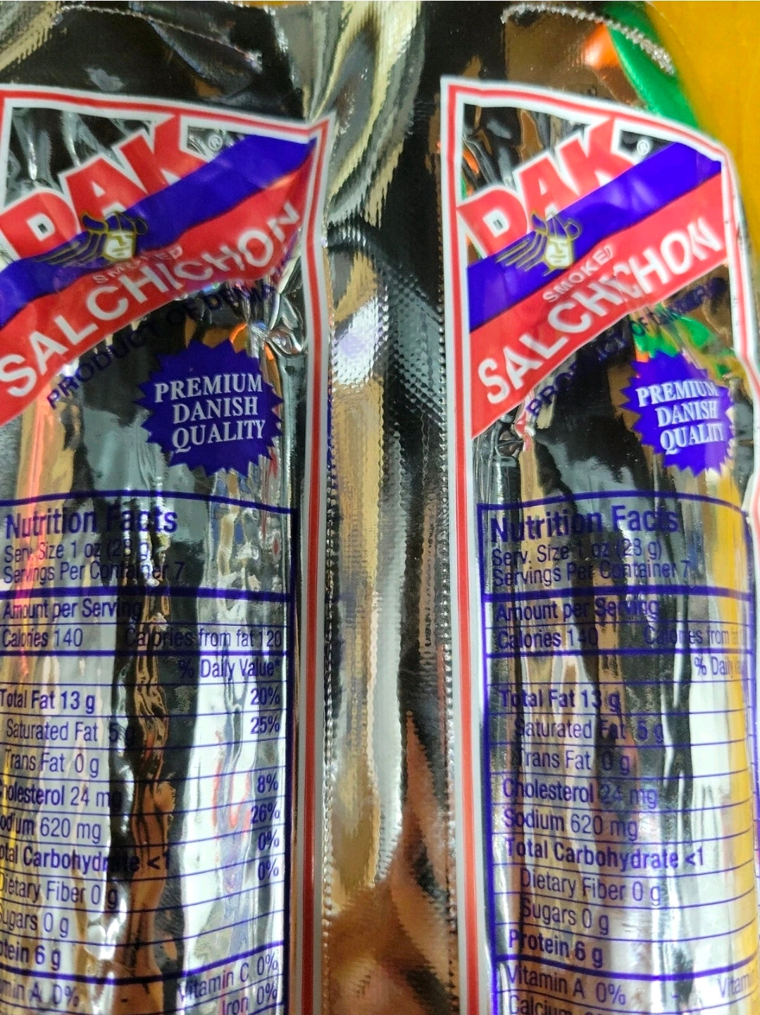 (1 PACK 7oz.ea) DAK SMOKED SALCHICHON IN SALAMI SAUSAGE COOKED READY TO EAT