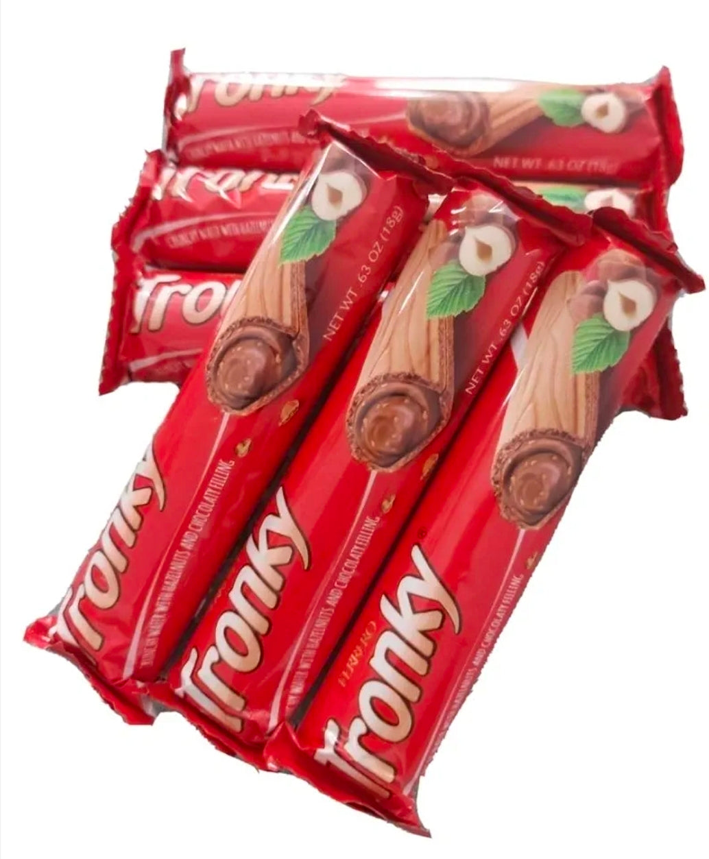 FERRERO TRONKY Crunchy Crispy Wafer with Cocoa Cream and Grain Hazelnuts 1 box-48 individual bars