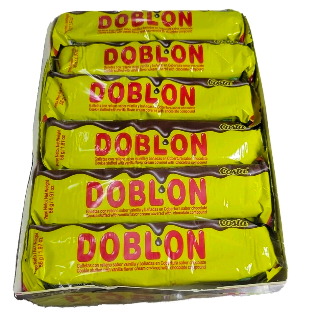 Costa Doblon Chocolate Coated Biscuit with Vanilla Cream 1 Master of 12 units