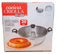 Cocina Criolla Flanera Baño Maria Flan Mold 8.6 in. Aluminum Double Flan Boiler